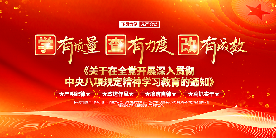 深入贯彻中央八项规定精神学习教育展板